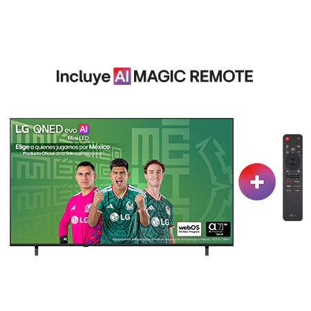 Vista frontal de Pantalla 75 pulgadas LG QNED evo AI Mini LED QNED70 4K SMART TV webOS 2026 75QNED70BSA